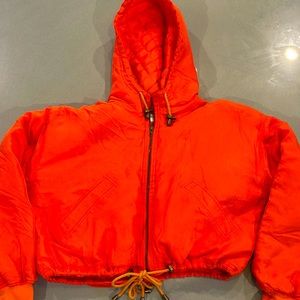 Orange silk bomber jacket, size small